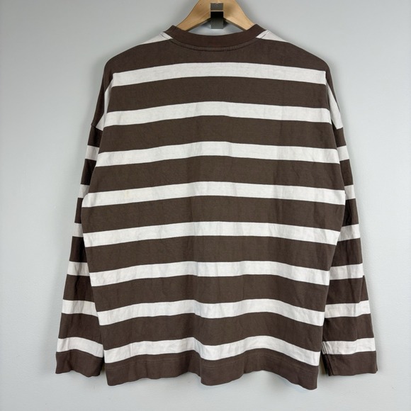 AYR The Early Mornings Striped Top Womens M Brown Ivory - Picture 12 of 12